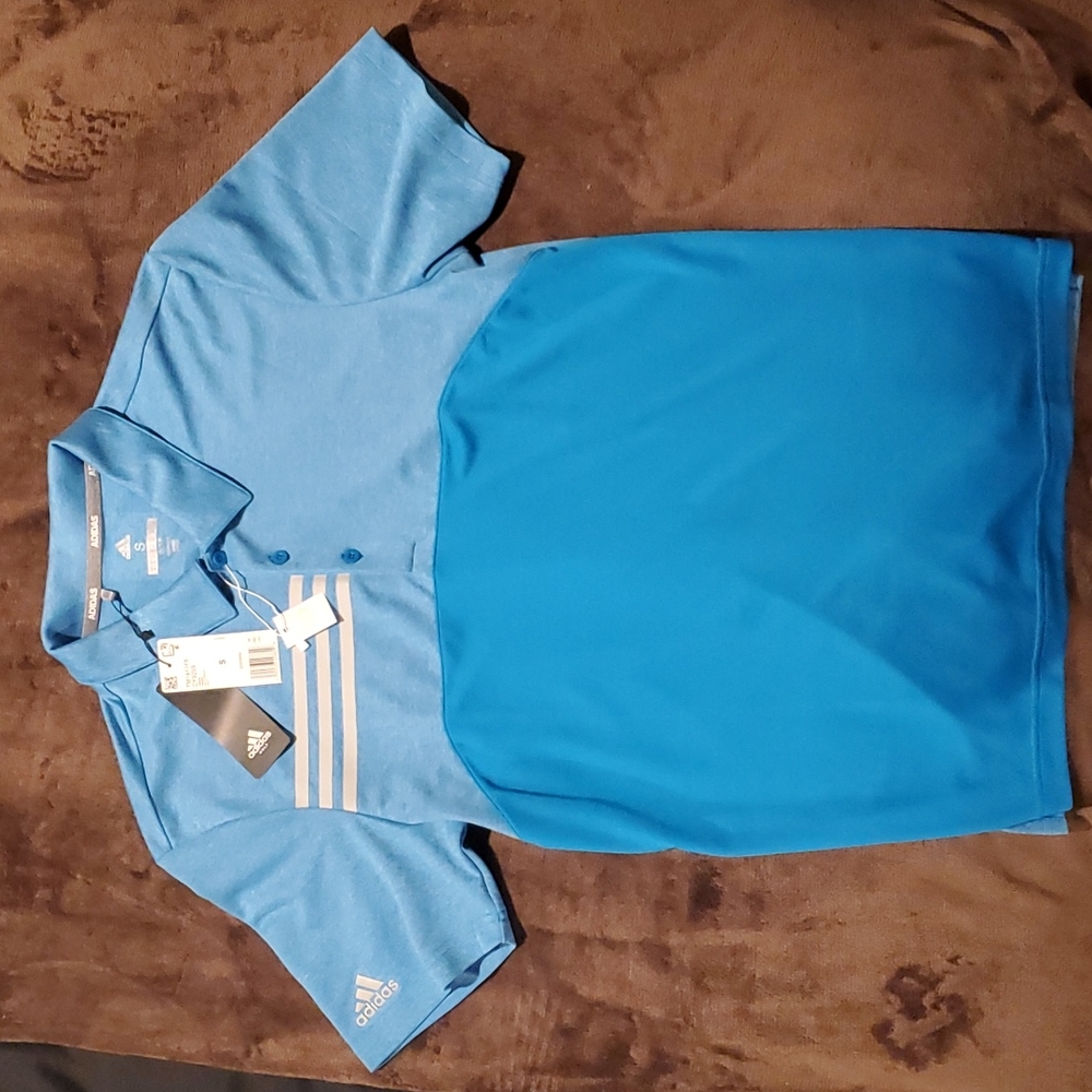 Adidas Golf Polo, small, baby blue
